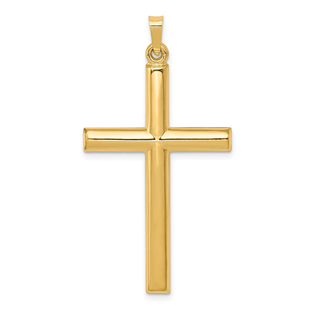 14k Yellow Gold 21 mm Hollow Cross Pendant (1.43 grams)