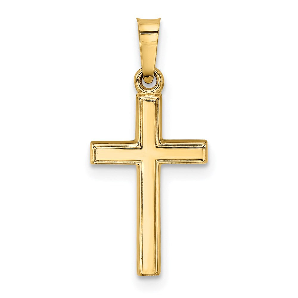 14k Yellow Gold 11 mm Small Hollow Cross Charm (0.48 grams)