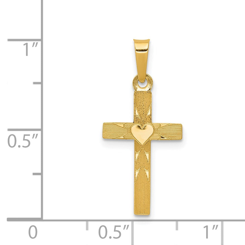 14k Yellow Gold 11 mm Small Hollow Cross Charm (0.48 grams)