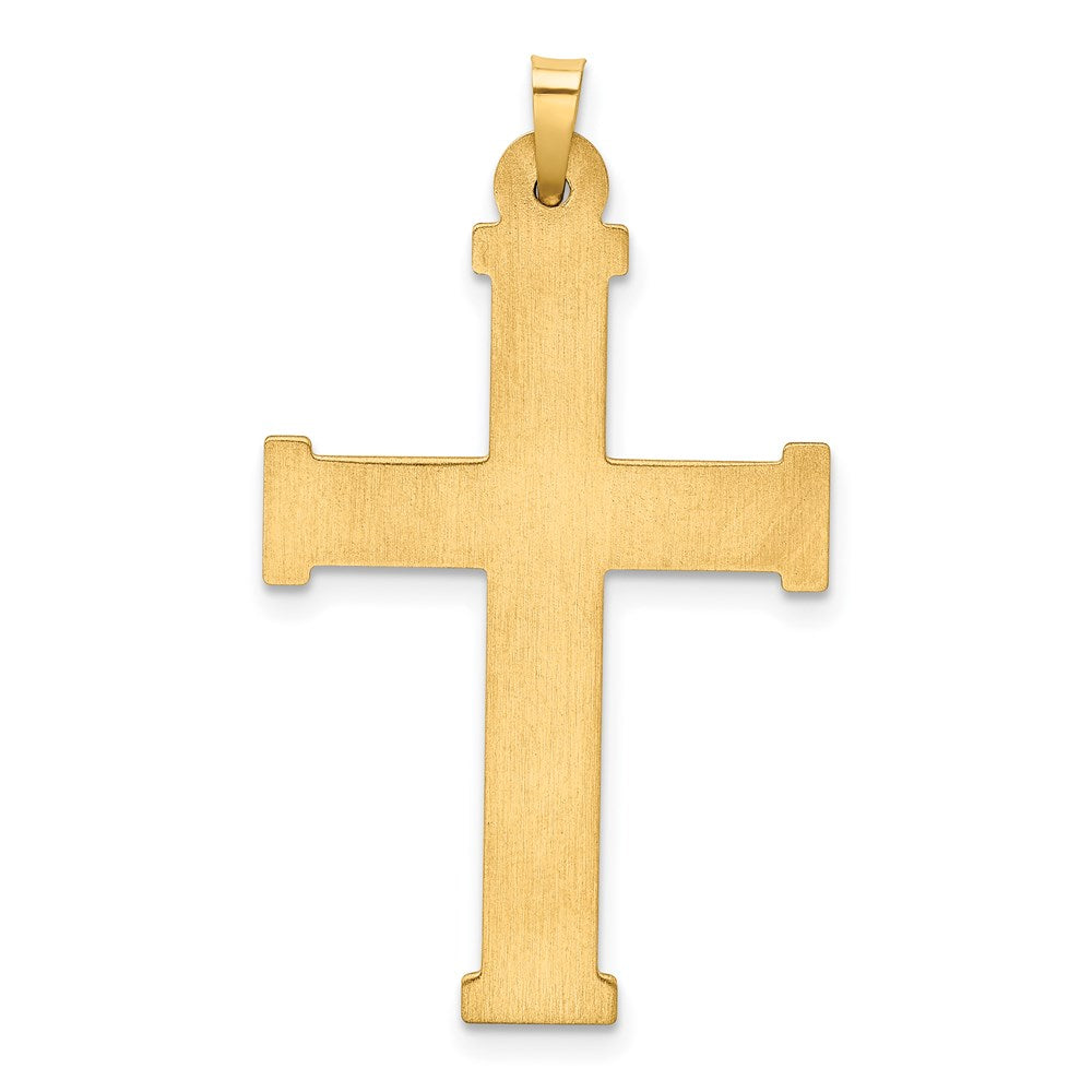 14k Yellow Gold 23.5 mm Hollow Latin Cross Pendant (1.38 grams)