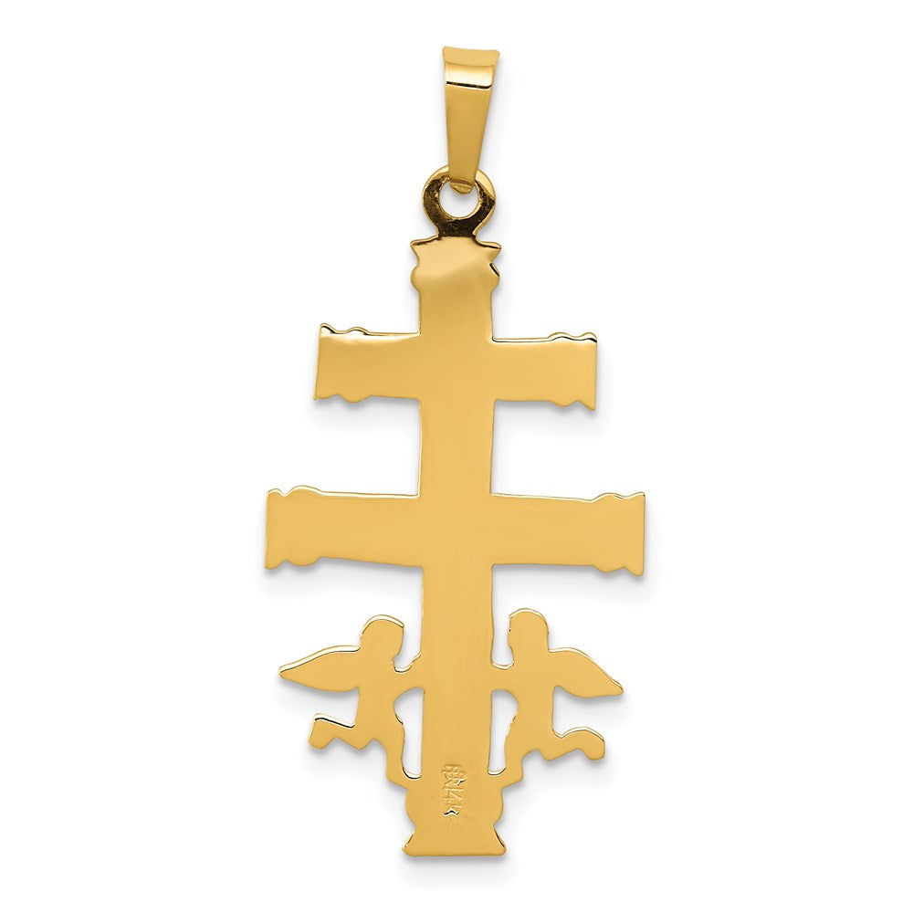 14k Two-tone 15 mm Cara Vaca Crucifix Pendant (1.52 grams)