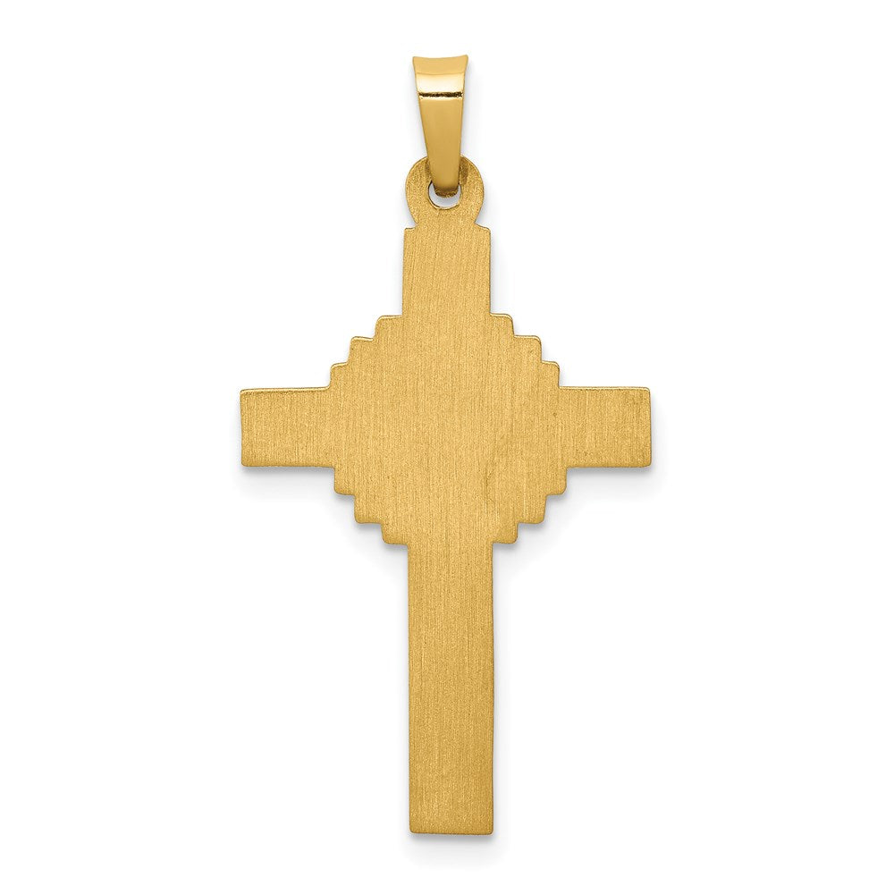 14k Yellow Gold 17 mm INRI Hollow Crucifix Pendant (1.05 grams)