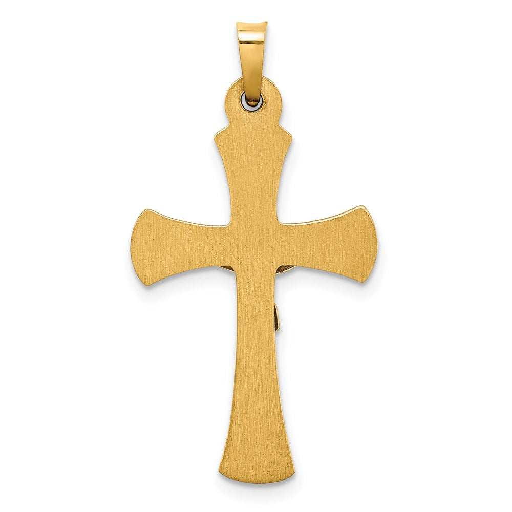 14k Two-tone 17 mm INRI Hollow Crucifix Pendant (1.19 grams)