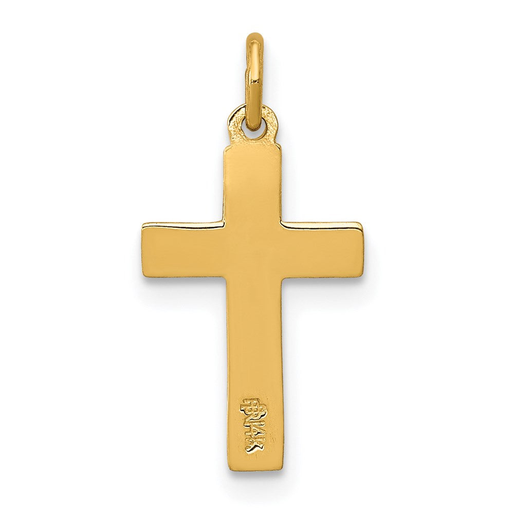 14k Yellow Gold 10 mm INRI Crucifix Charm (0.48 grams)
