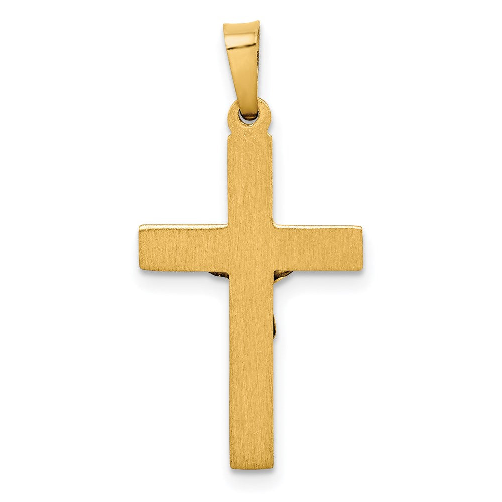 14k Two-tone 14 mm INRI Crucifix Pendant (0.95 grams)