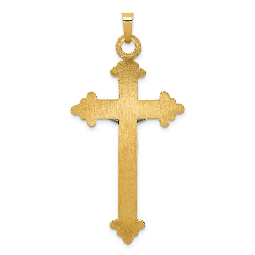 14k Two-tone 22 mm INRI Hollow Crucifix Pendant (1.61 grams)