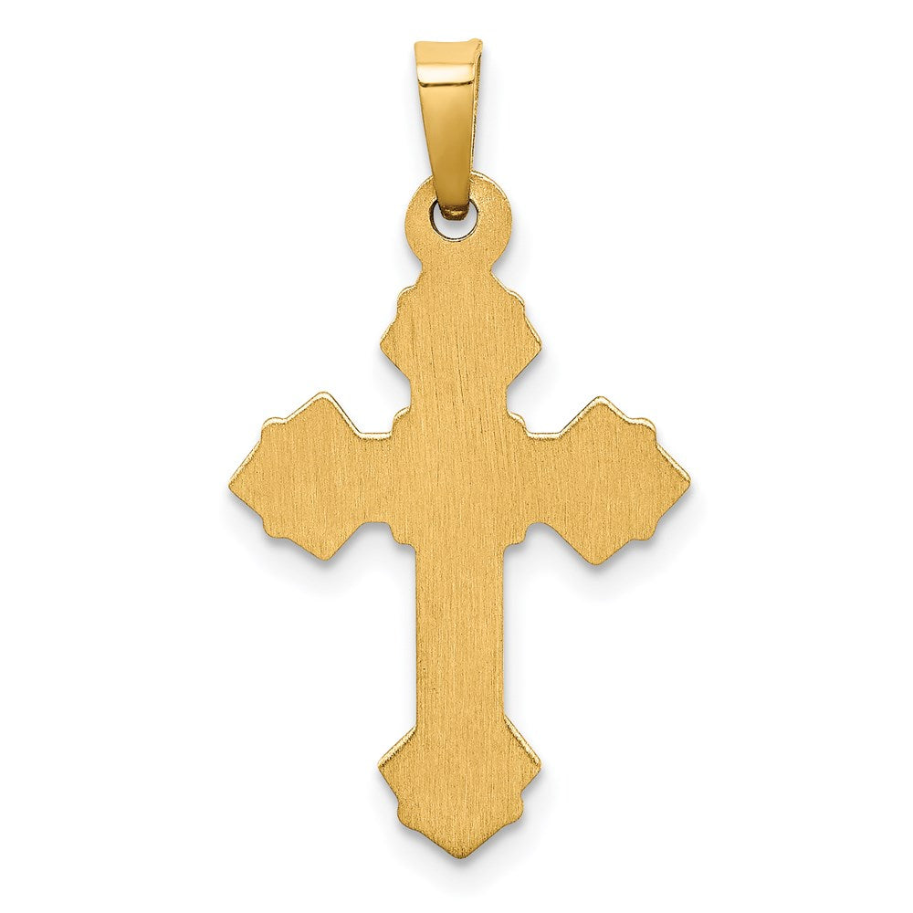 14k Two-tone 15 mm INRI Hollow Crucifix Pendant (0.82 grams)