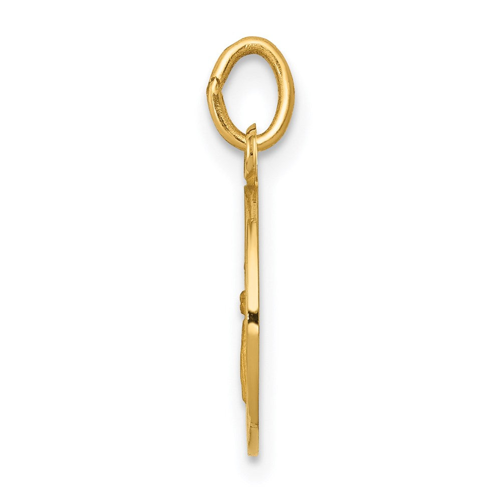 14k Yellow Gold 11.75 mm Guardian Angel Medal Charm (0.71 grams)