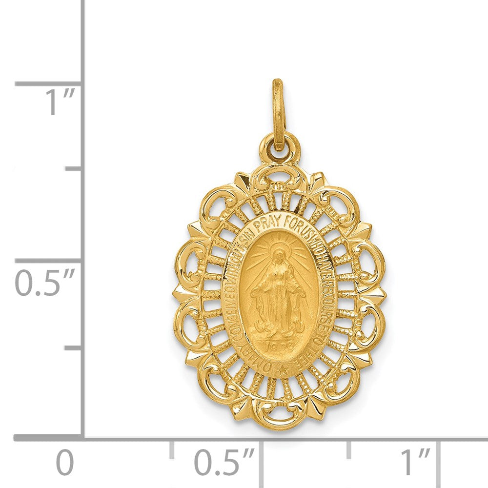 14k Yellow Gold 15.6 mm Miraculous Medal Charm (1.25 grams)