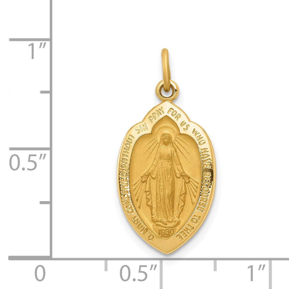 14k Yellow Gold 12 mm Miraculous Medal Charm (1.3 grams)
