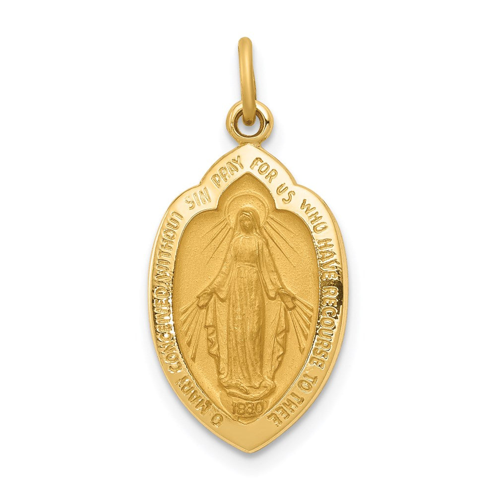 14k Yellow Gold 12 mm Miraculous Medal Charm (1.3 grams)