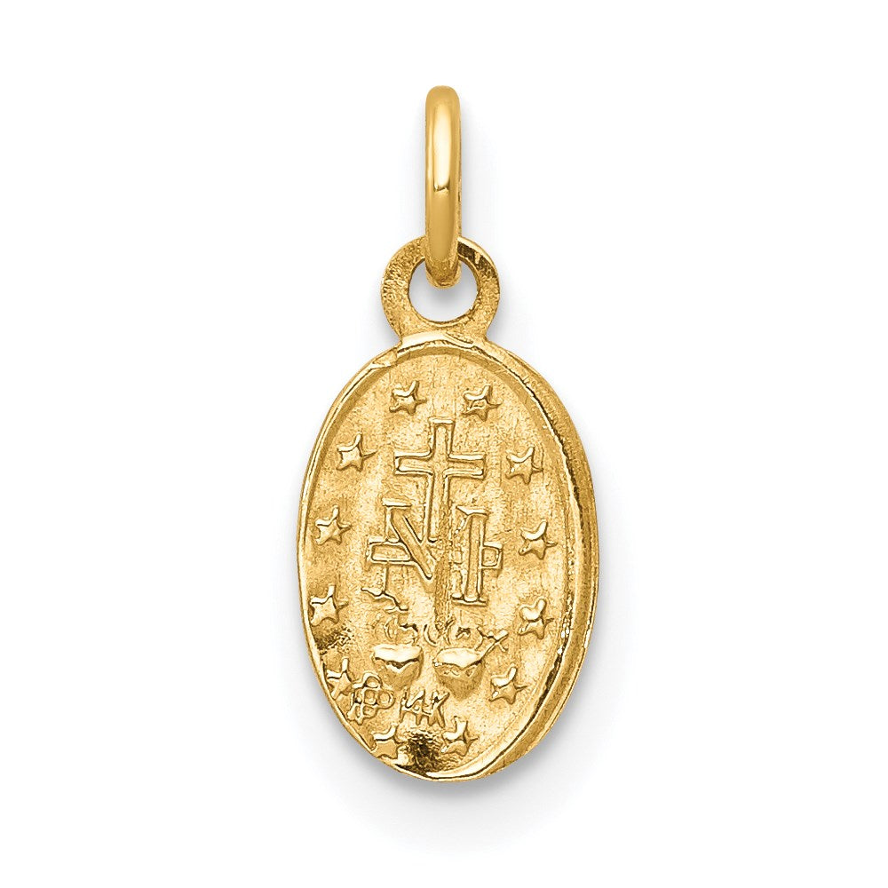 14k Yellow Gold 7 mm Miraculous Medal Charm