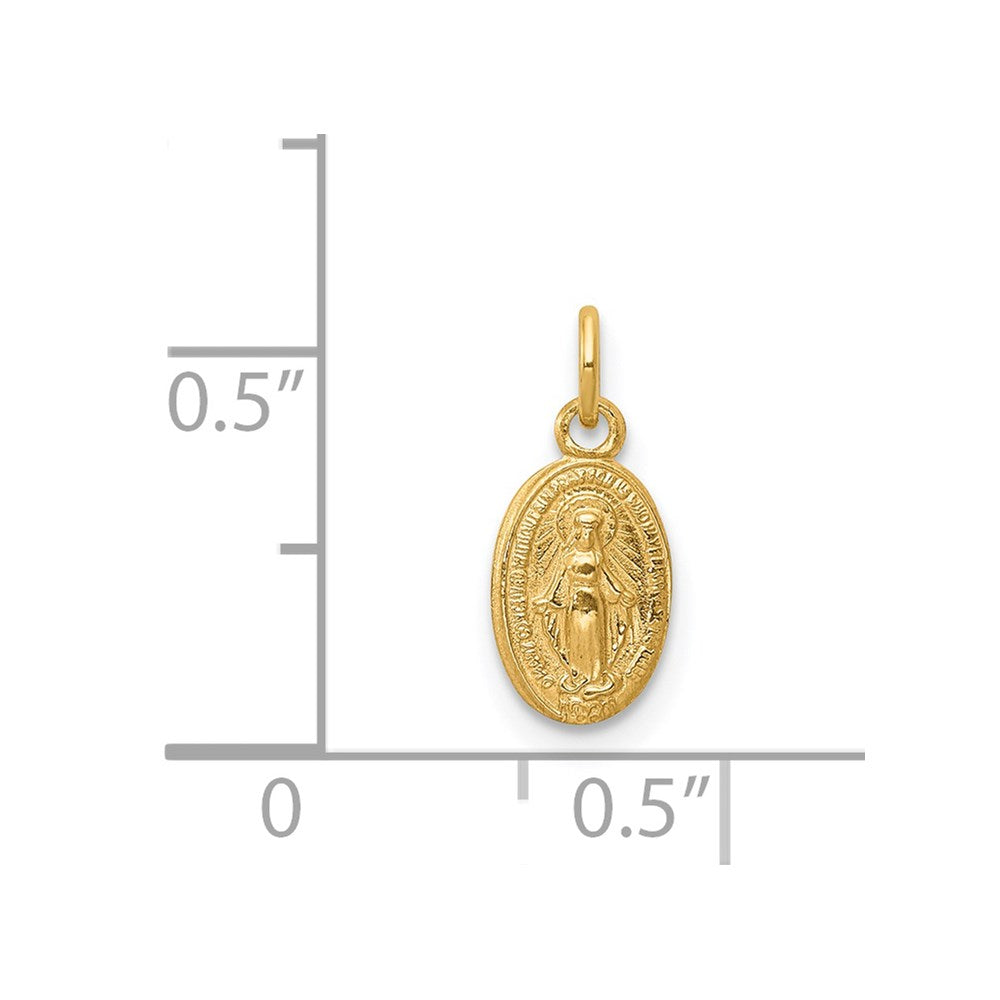 14k Yellow Gold 7 mm Miraculous Medal Charm (0.24 grams)