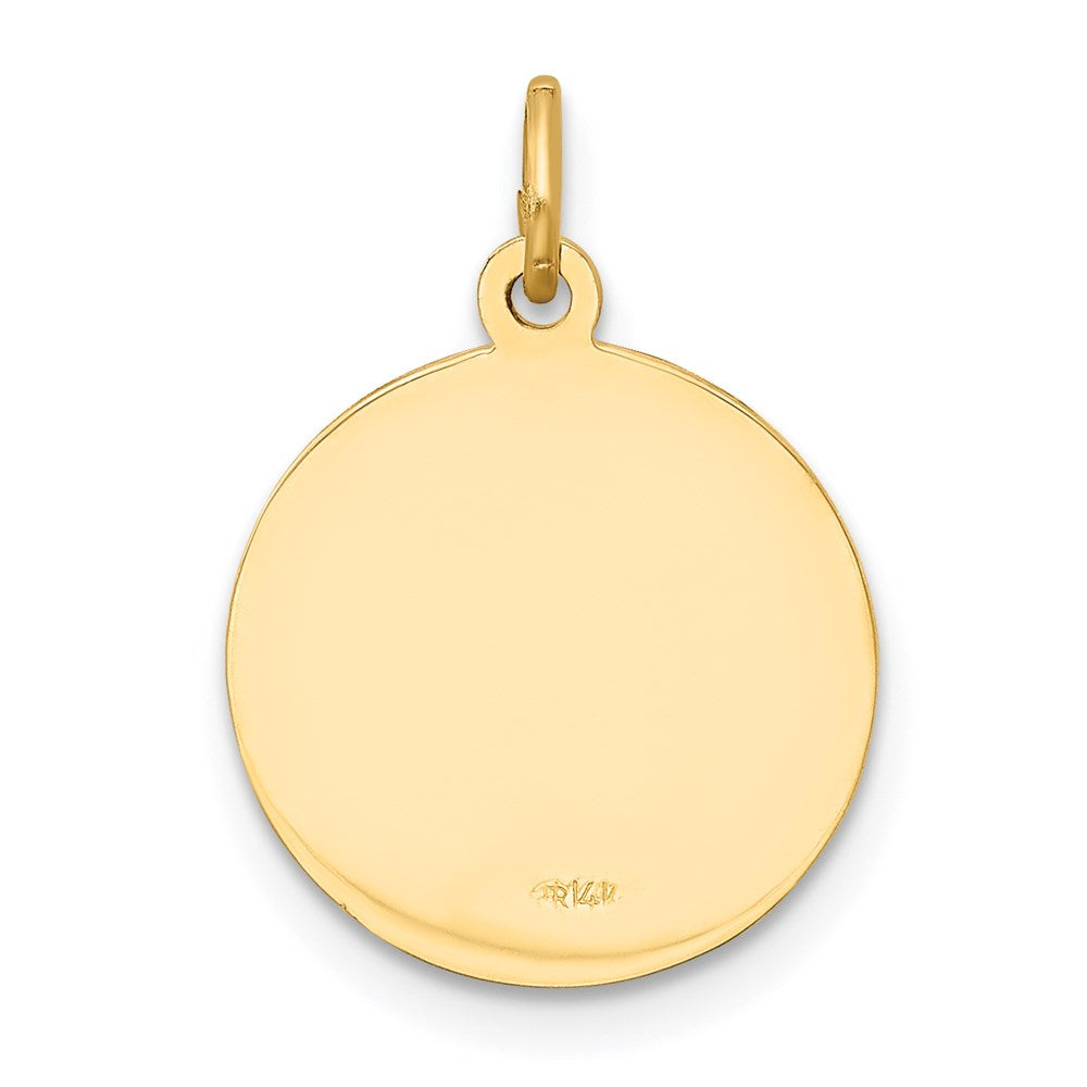 14k Yellow Gold 15 mm Our Lady of Loreto Medal Charm (1.13 grams)