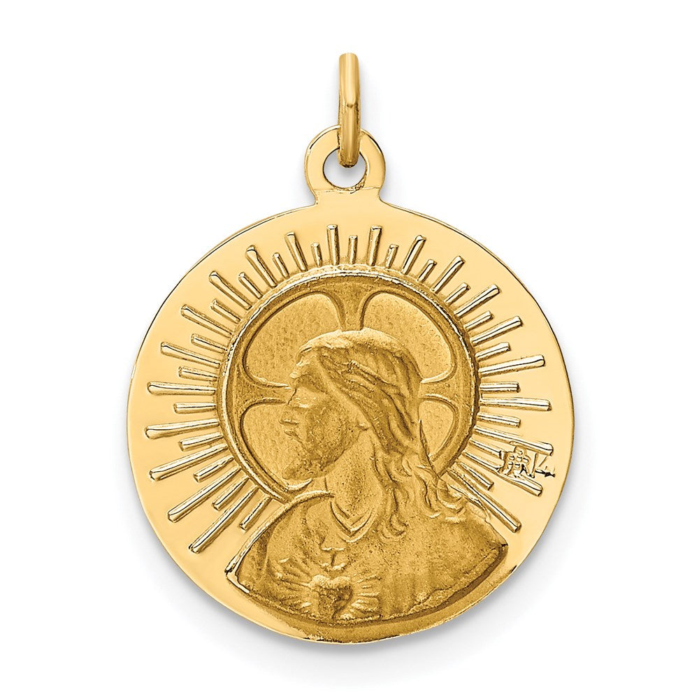 14k Yellow Gold 15 mm Matka Boska Medal Charm (1.5 grams)
