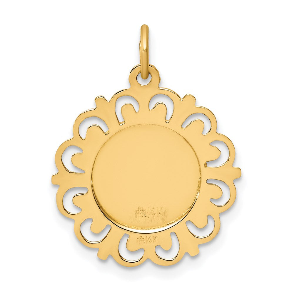 14k Yellow Gold 19 mm Infant of Prague Medal Charm (1.33 grams)