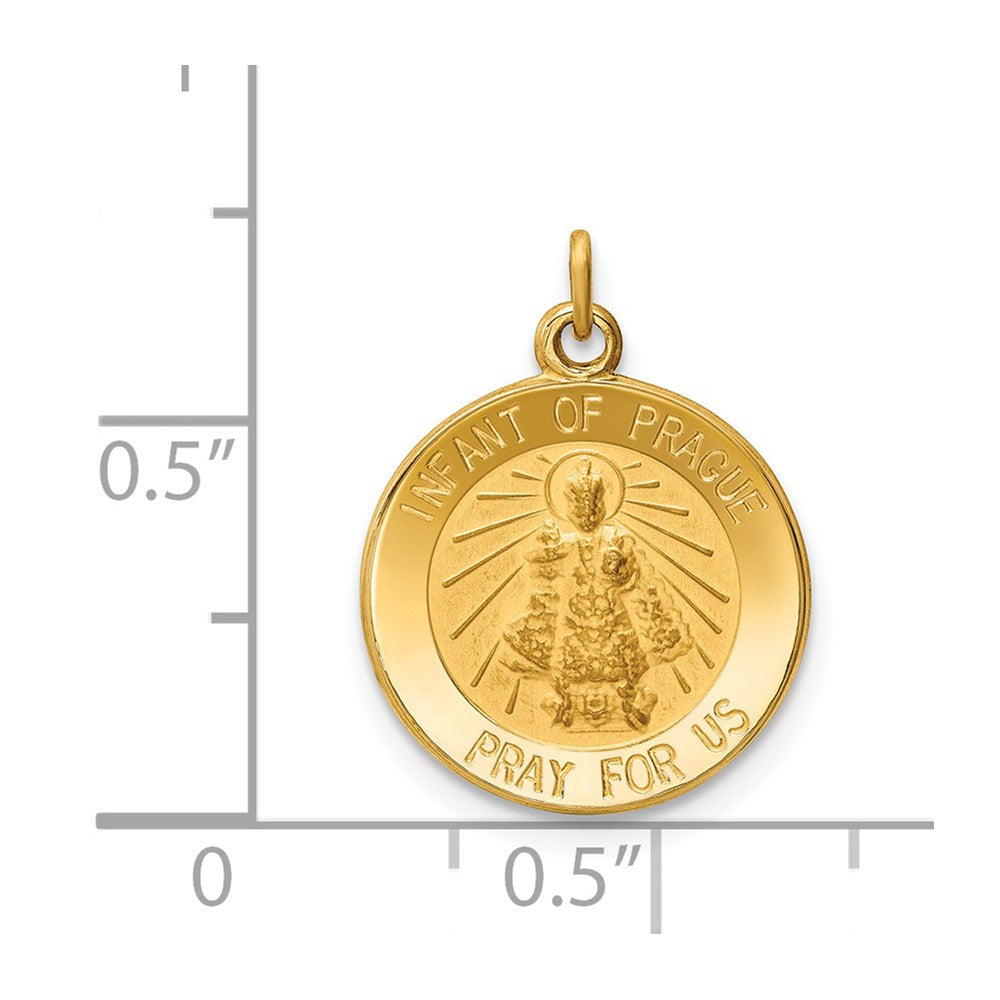 14k Yellow Gold 15 mm Infant of Prague Medal Charm (1.07 grams)