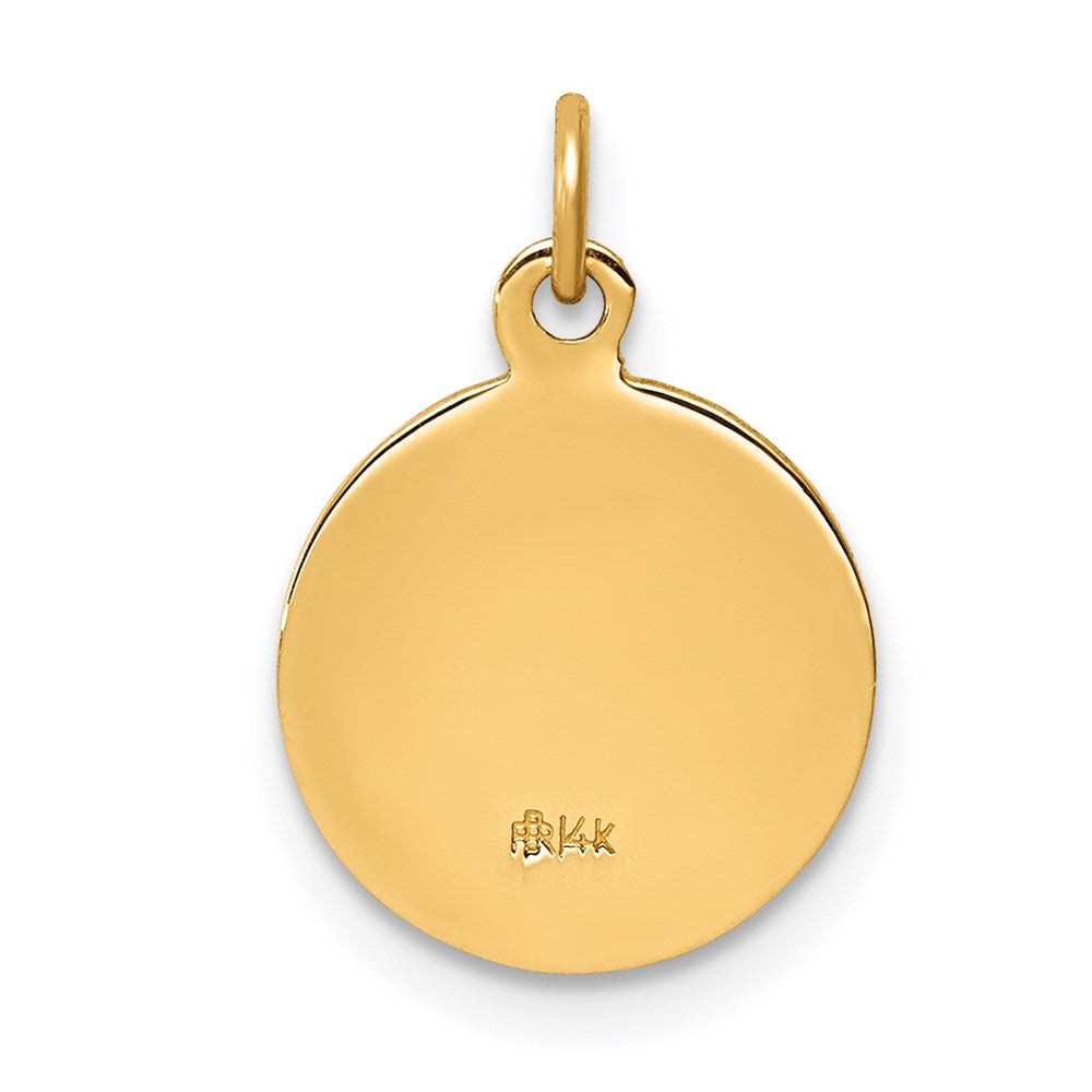 14k Yellow Gold 12 mm Confirmation Charm (0.71 grams)