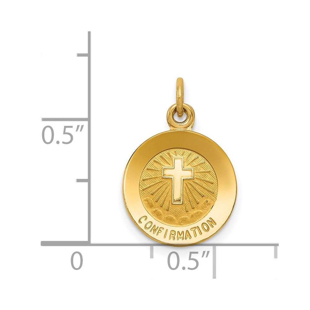 14k Yellow Gold 12 mm Confirmation Charm (0.71 grams)