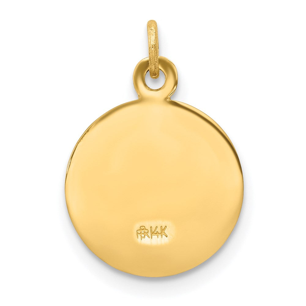 14k Yellow Gold 12 mm nion Medal Charm (0.71 grams)