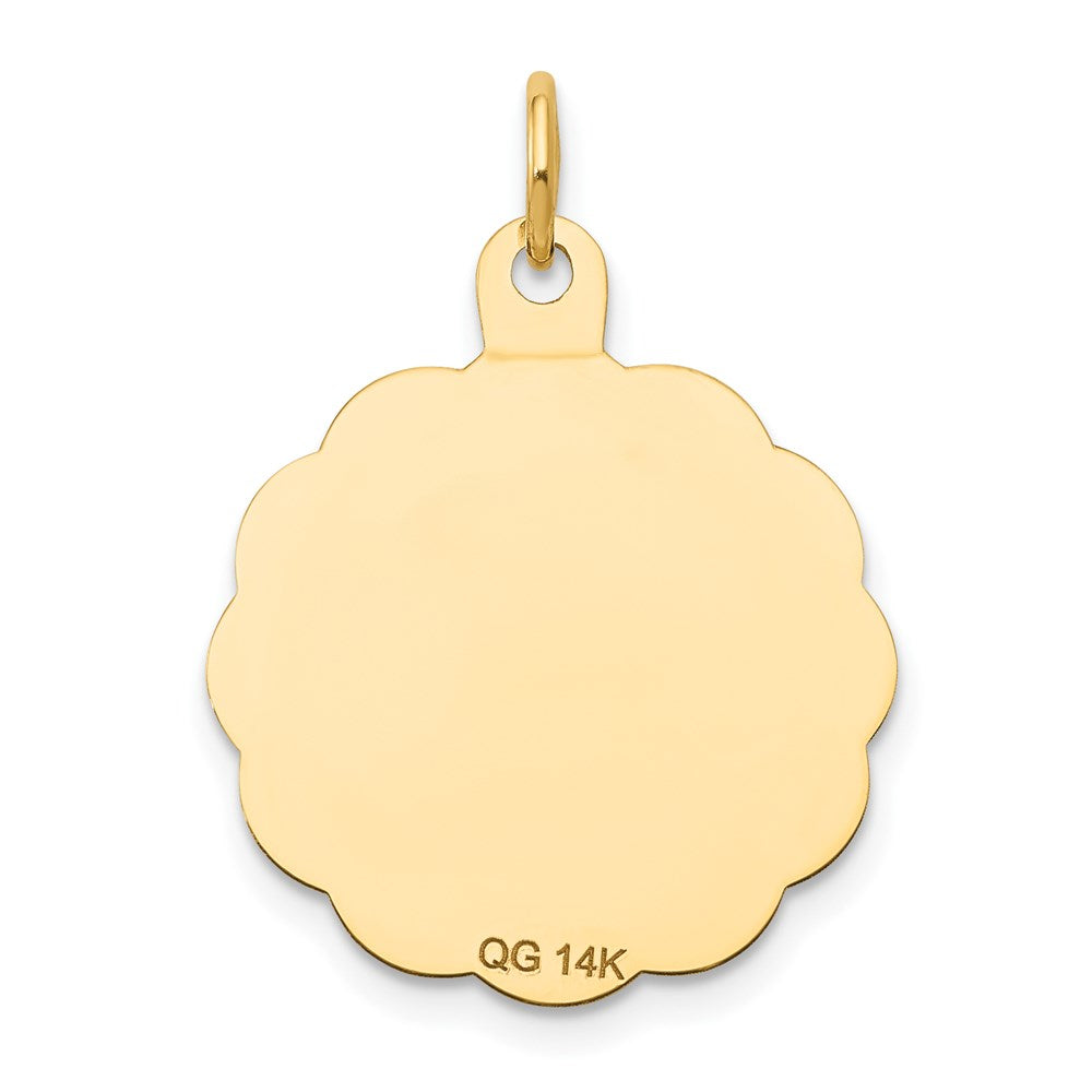14k Yellow Gold 20 mm nion Disc Charm (0.97 grams)