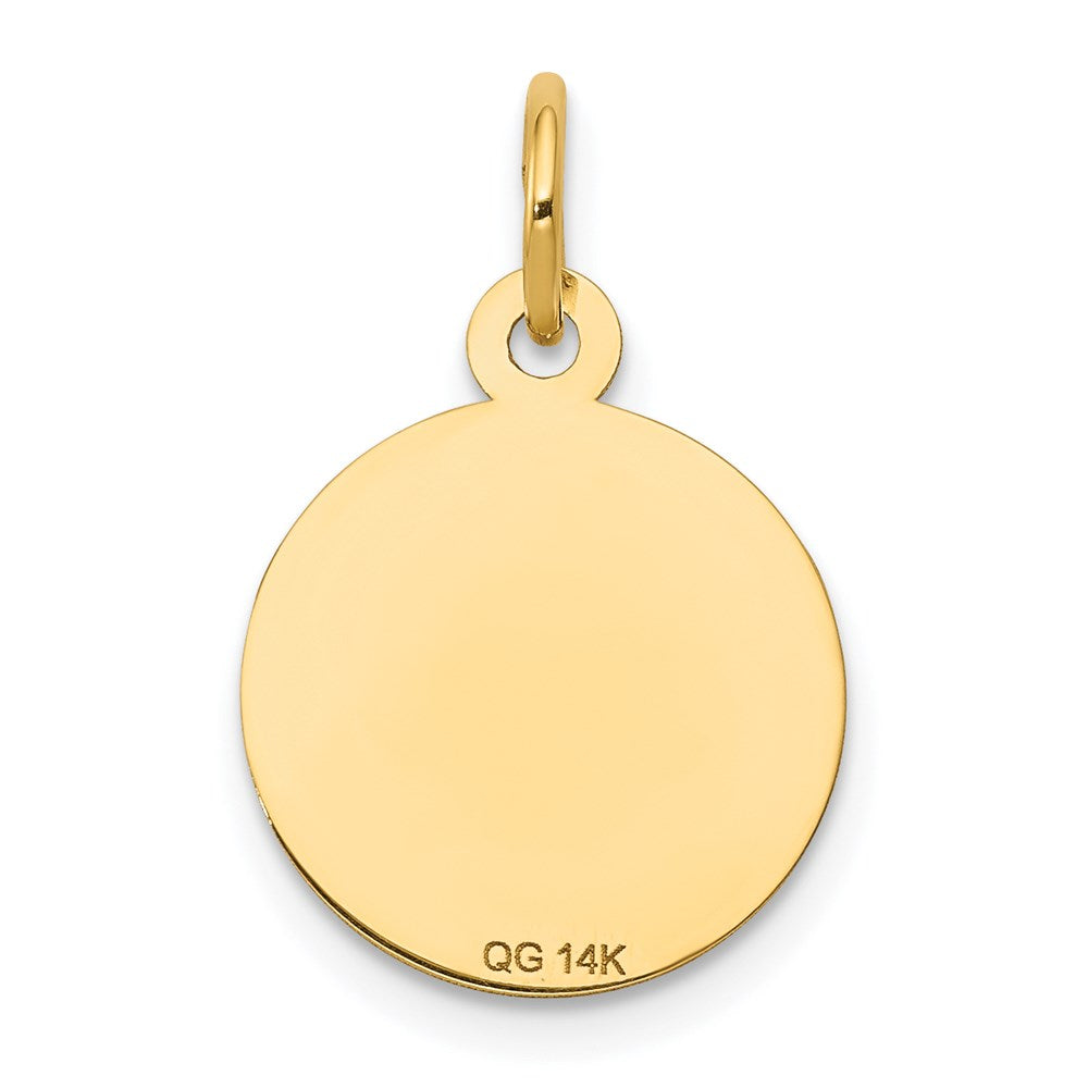 14k Yellow Gold 13 mm nion Disc Charm (0.51 grams)