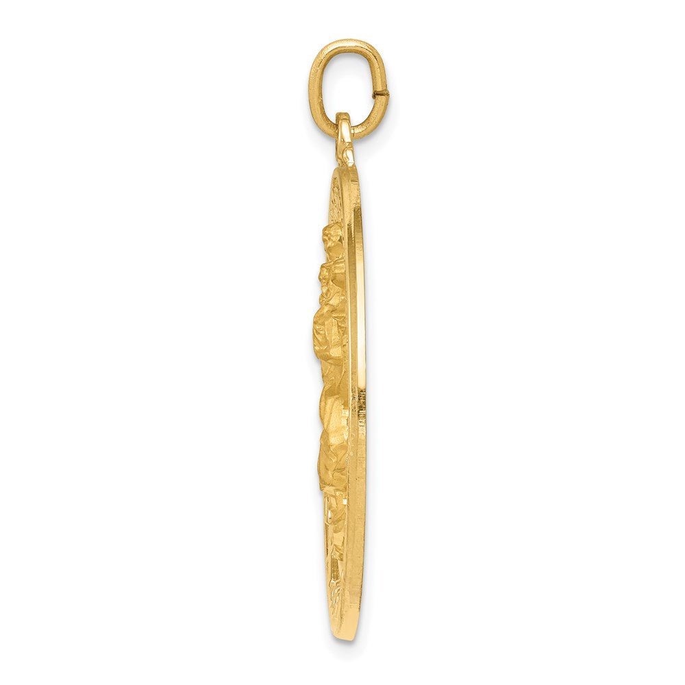 14k Yellow Gold 30 mm Saint Christopher Medal Pendant (5.41 grams)