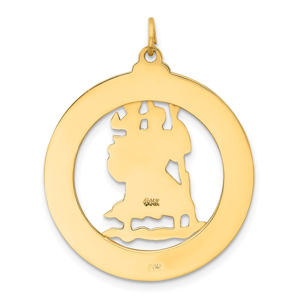 14k Yellow Gold 30 mm Saint Christopher Medal Pendant (5.41 grams)