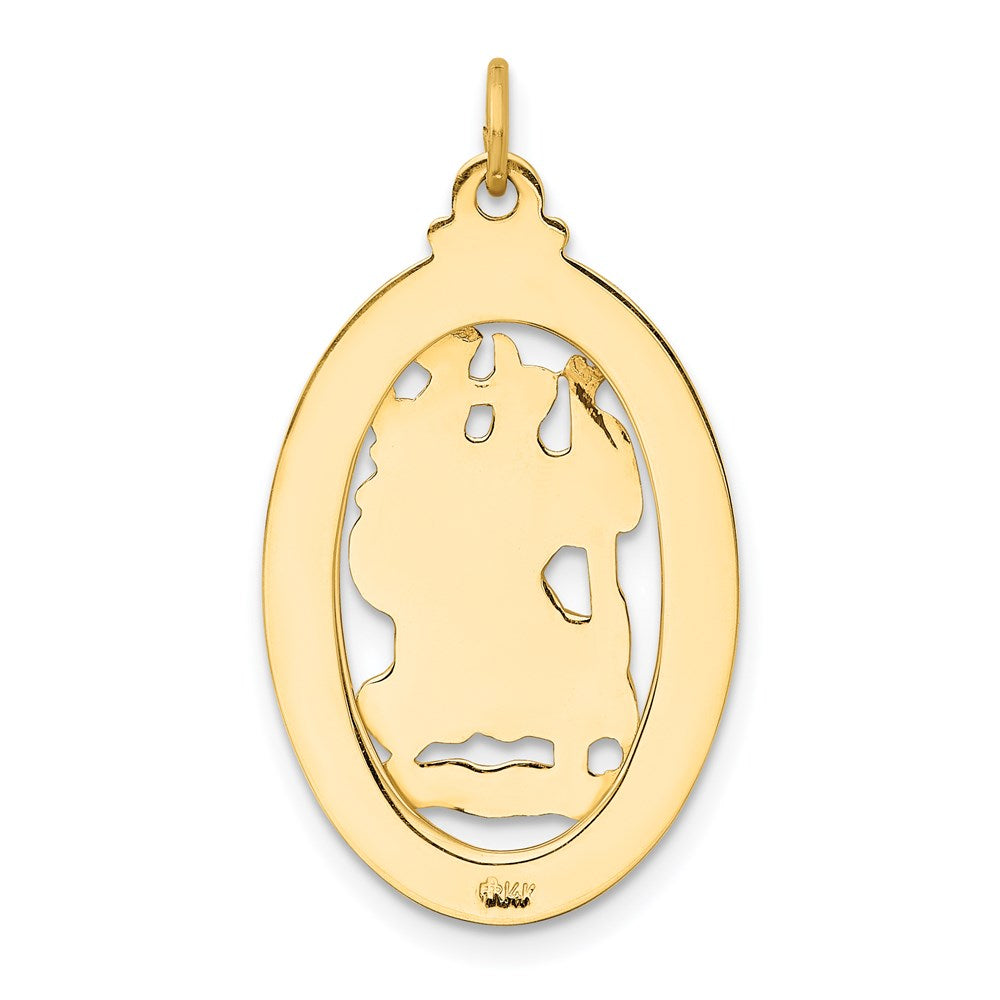 14k Yellow Gold 17.5 mm Saint Christopher Medal Pendant (3.22 grams)