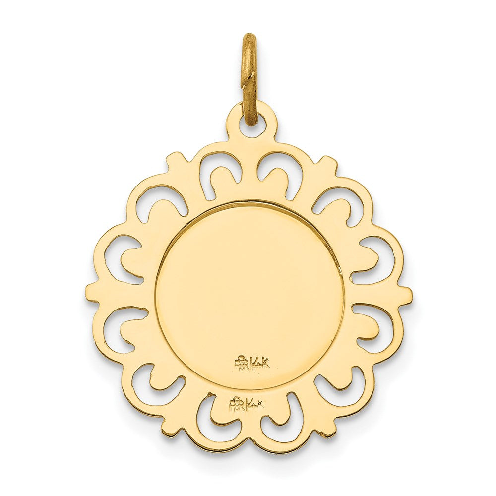 14k Yellow Gold 19 mm Saint Anthony Medal Charm (1.52 grams)
