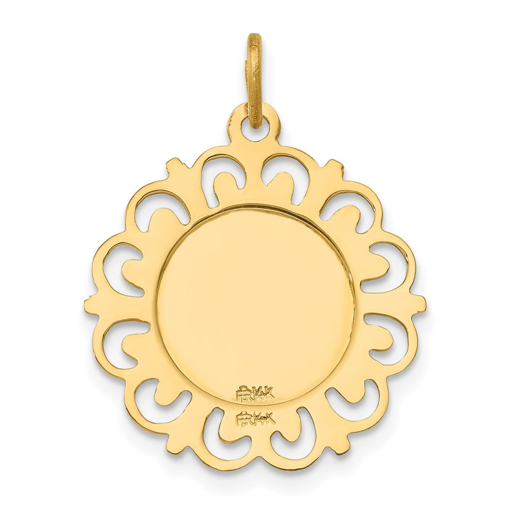 14k Yellow Gold 19 mm Saint Anne Medal Charm (1.43 grams)