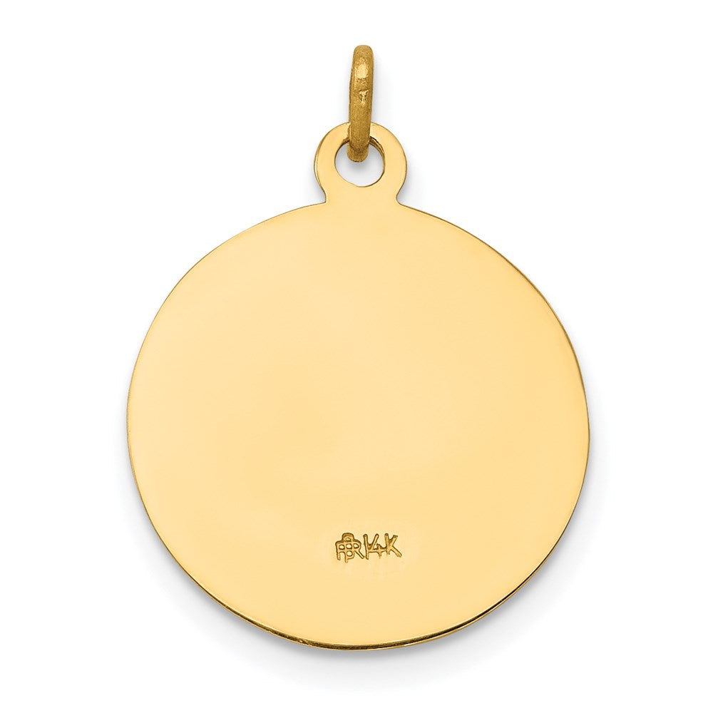 14k Yellow Gold 14.5 mm Saint Gerard Medal Charm (1.19 grams)