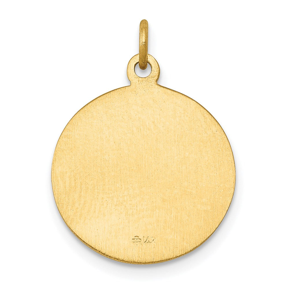 14k Yellow Gold 15 mm Saint George Medal Charm (1.19 grams)