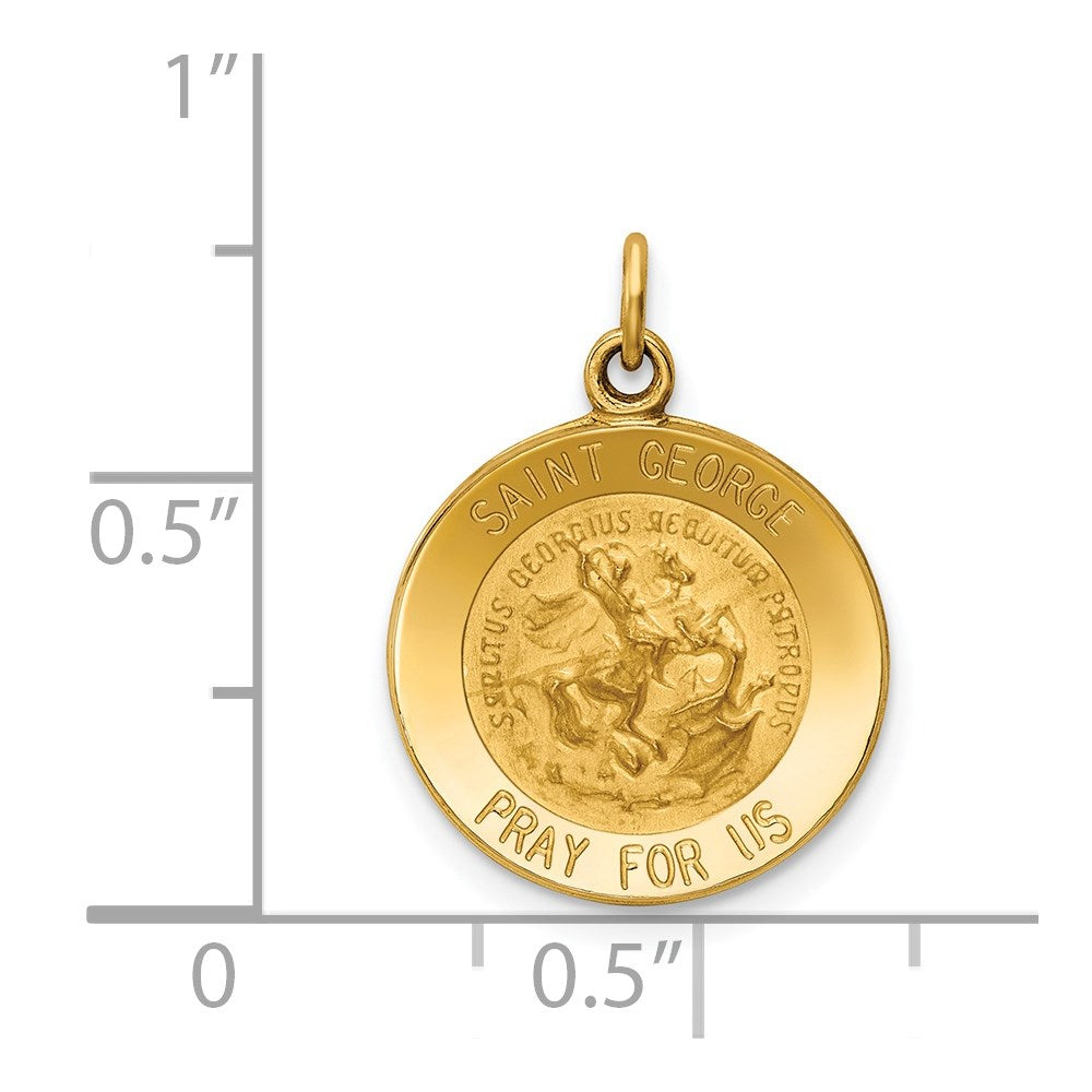 14k Yellow Gold 15 mm Saint George Medal Charm (1.19 grams)