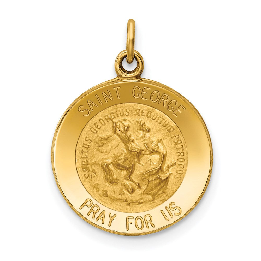 14k Yellow Gold 15 mm Saint George Medal Charm (1.19 grams)