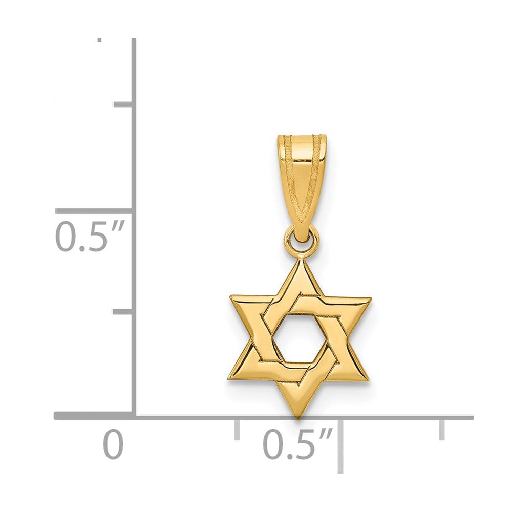 14k Yellow Gold 10 mm Star of David Pendant (0.47 grams)
