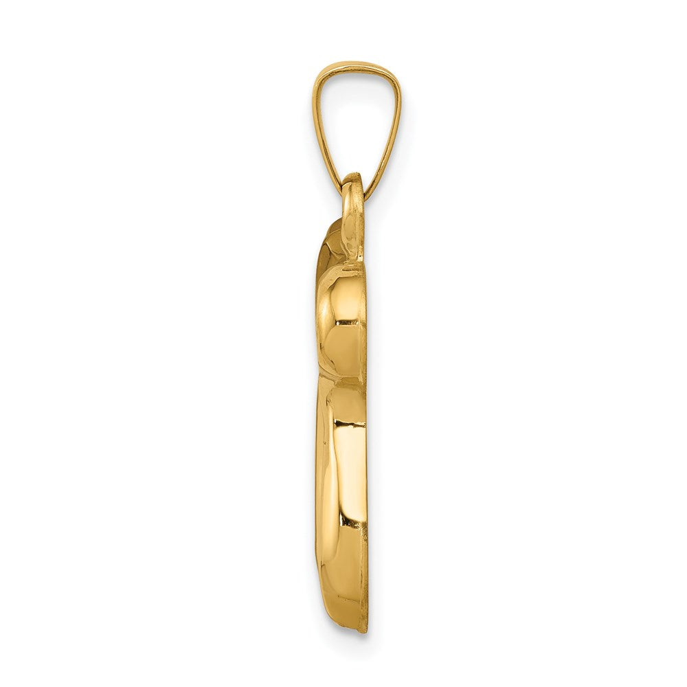 14k Yellow Gold 20 mm Chai Pendant (0.76 grams)