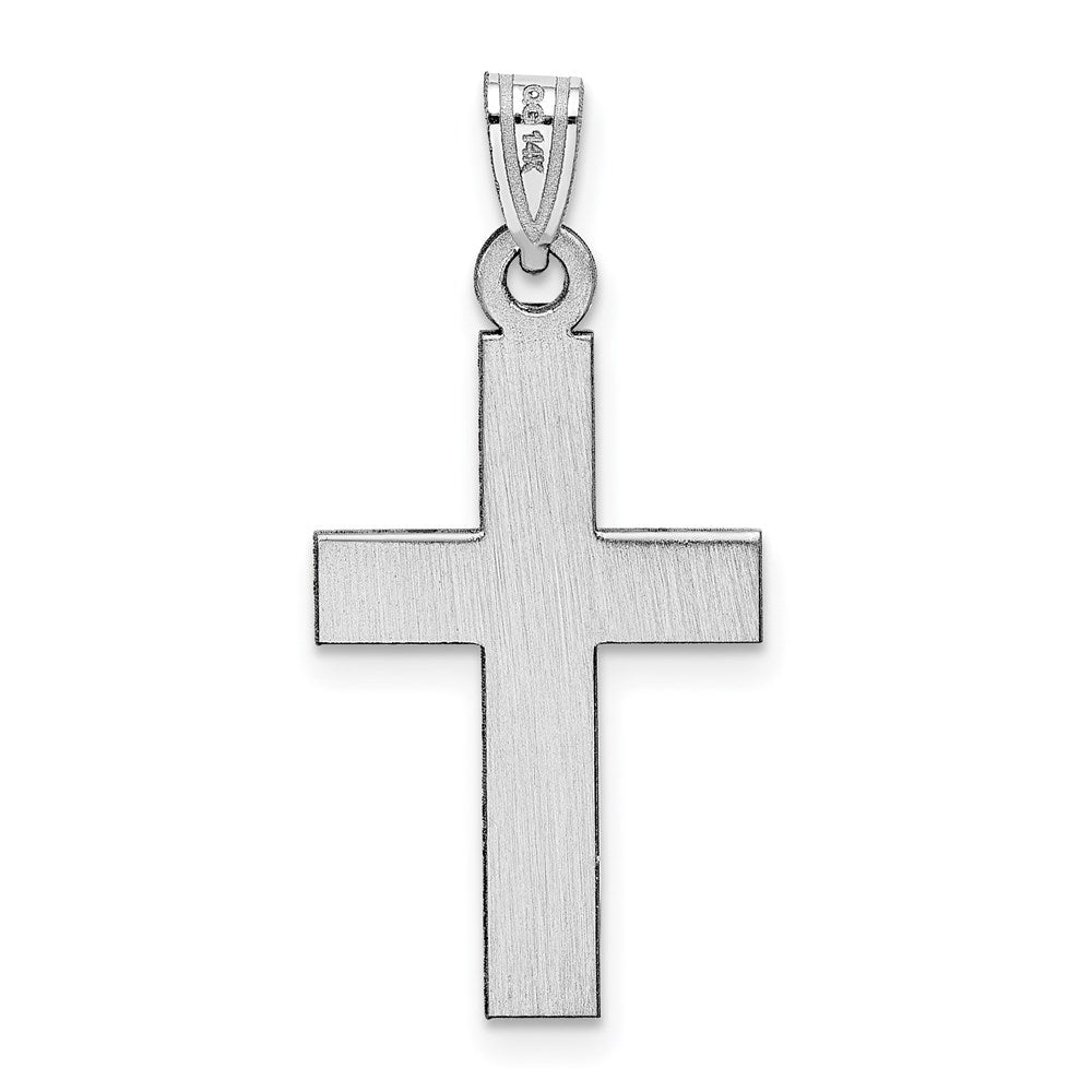 14k White Gold 15 mm Cross Pendant (1.11 grams)