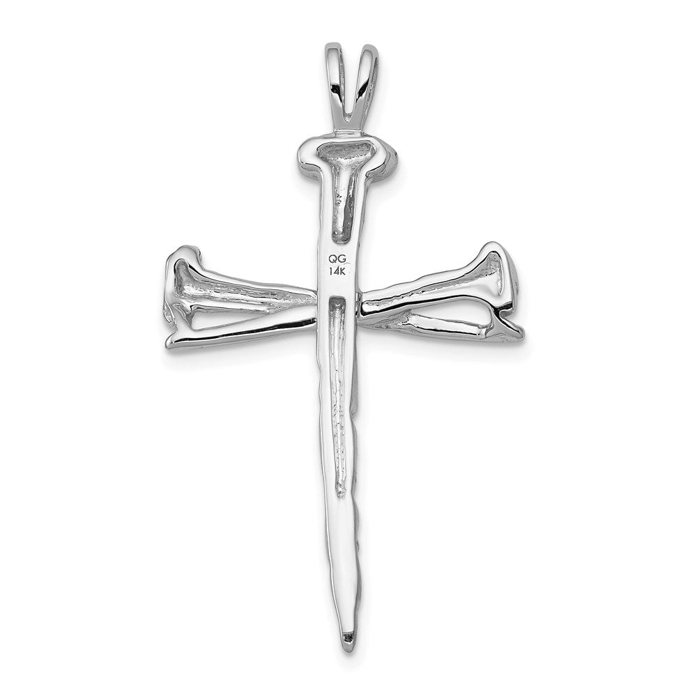 14k White Gold 25 mm Nail Cross Charm (3.42 grams)