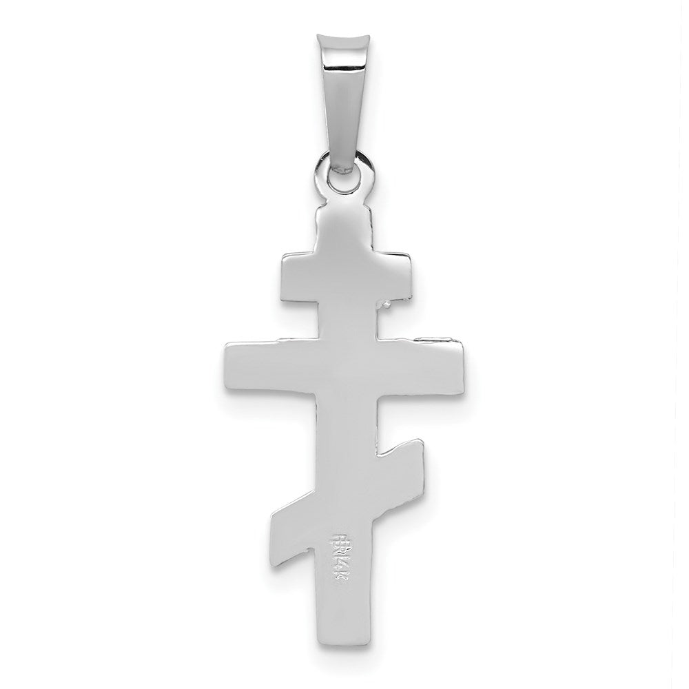 14k White Gold 11 mm Eastern Orthodox Cross Charm (0.76 grams)