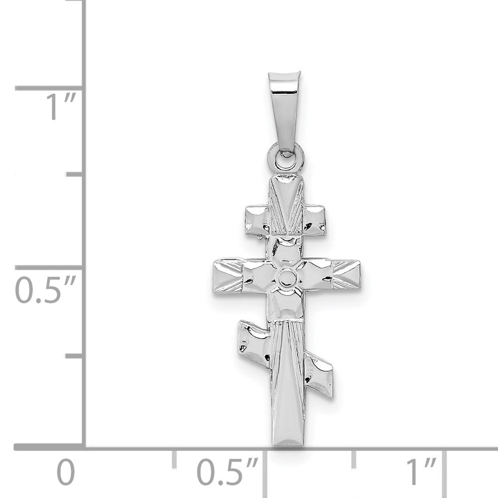 14k White Gold 11 mm Eastern Orthodox Cross Charm (0.76 grams)