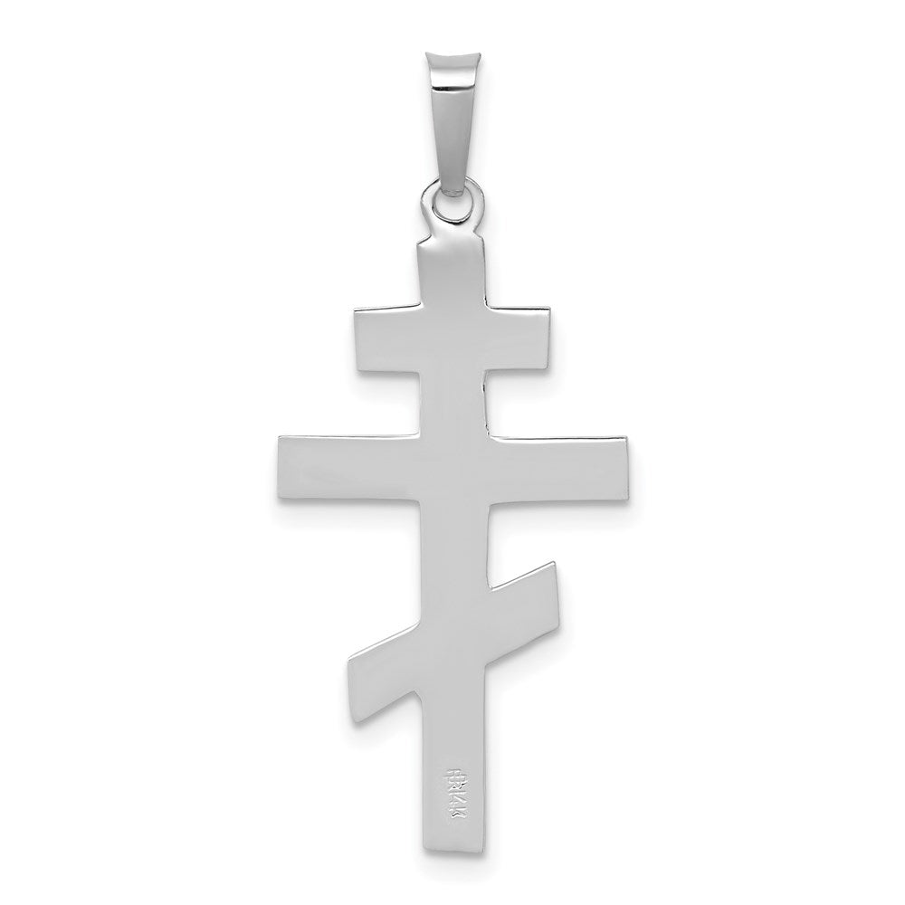 14k White Gold 15 mm Eastern Orthodox Cross Pendant (1.13 grams)