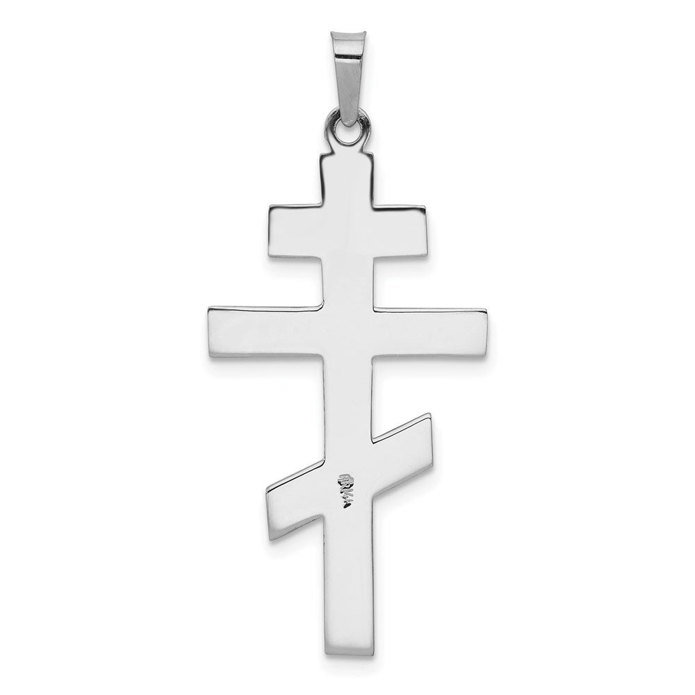 14k White Gold 19 mm Eastern Orthodox Cross Pendant (1.61 grams)