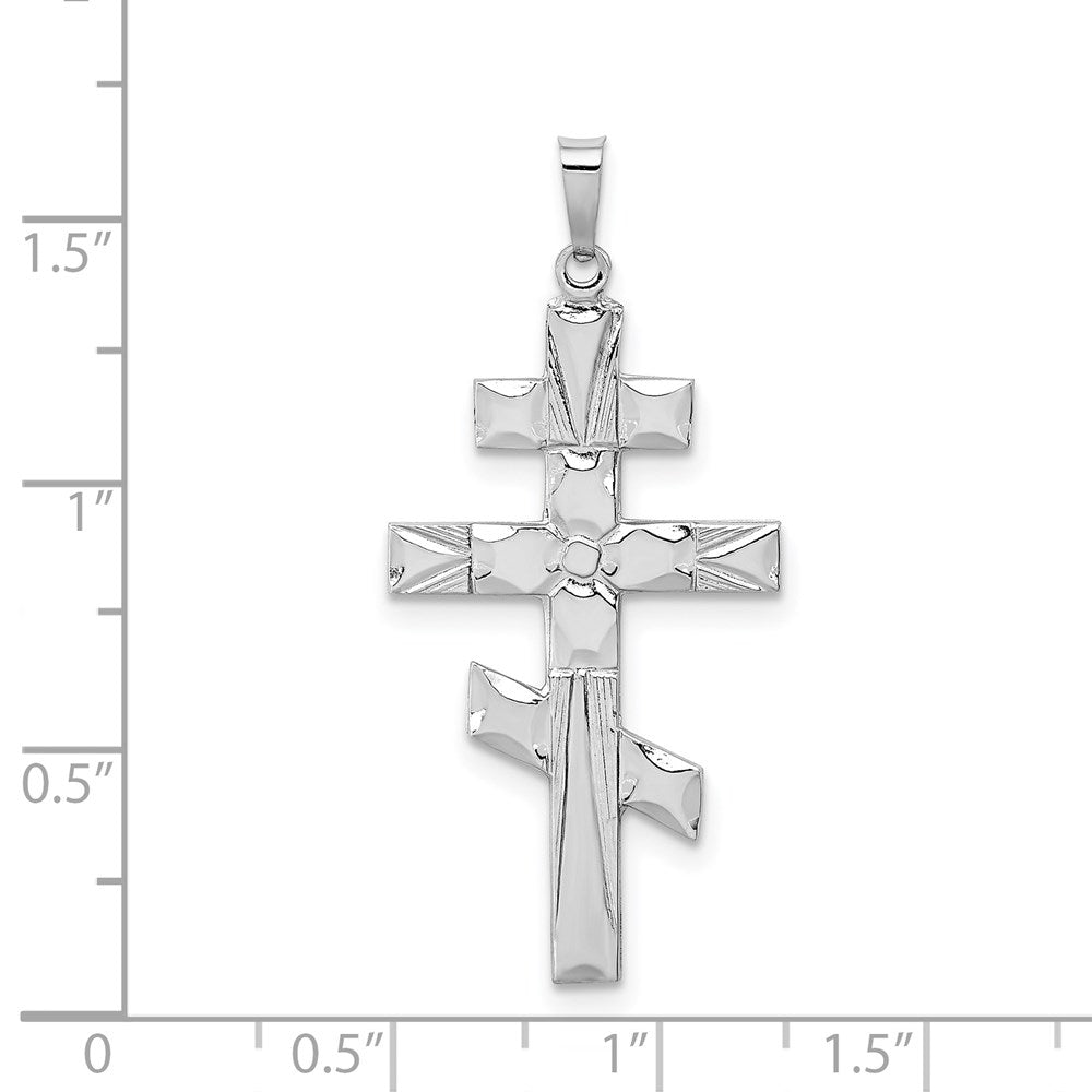 14k White Gold 19 mm Eastern Orthodox Cross Pendant (1.61 grams)