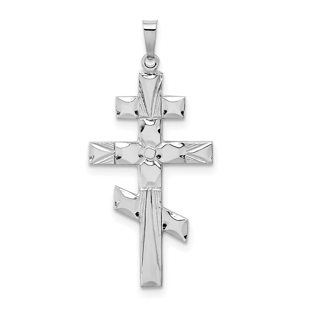14k White Gold 19 mm Eastern Orthodox Cross Pendant (1.61 grams)