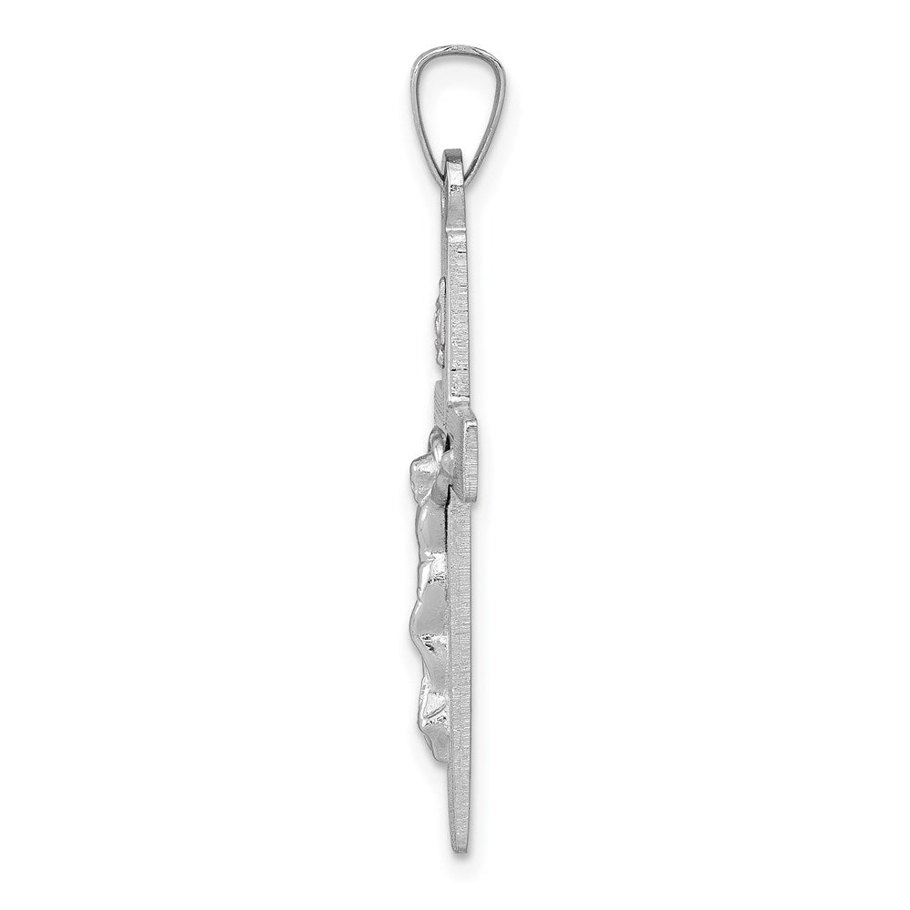 14k White Gold 19 mm INRI Crucifix Charm (1.61 grams)