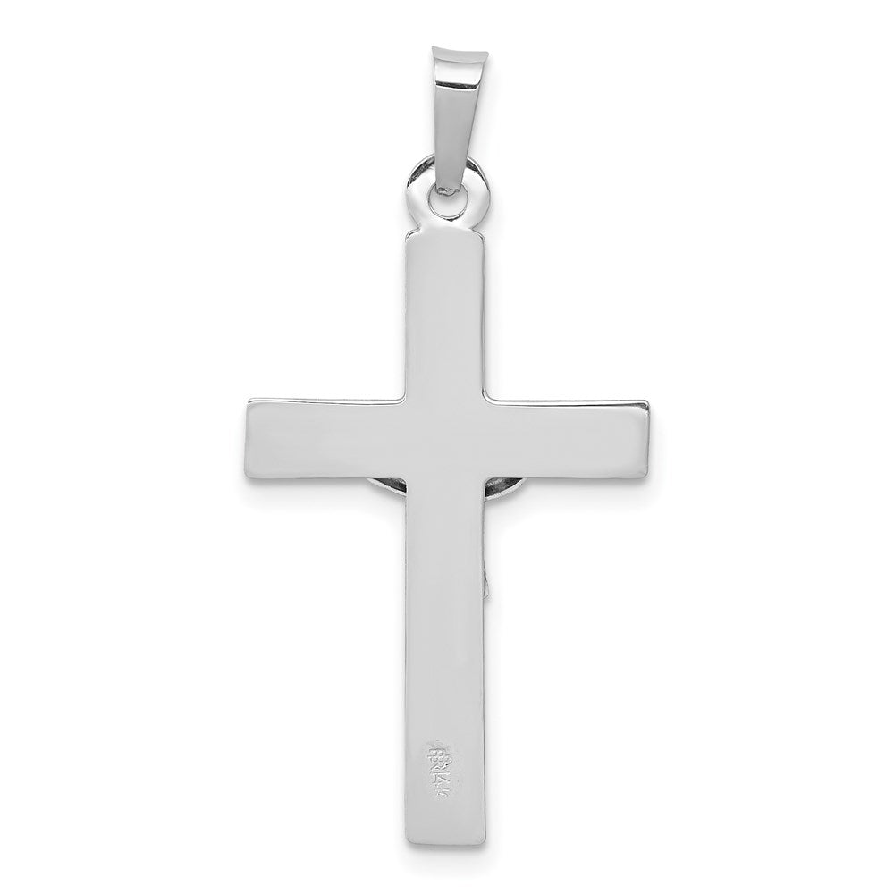 14k White Gold 19 mm INRI Crucifix Charm (1.61 grams)