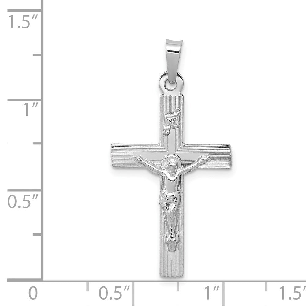 14k White Gold 19 mm INRI Crucifix Charm (1.61 grams)