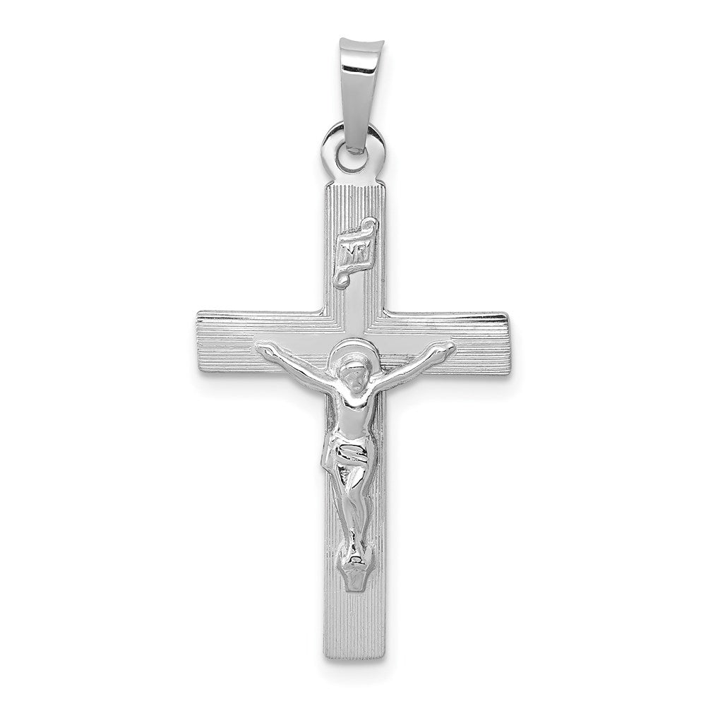14k White Gold 19 mm INRI Crucifix Charm (1.61 grams)