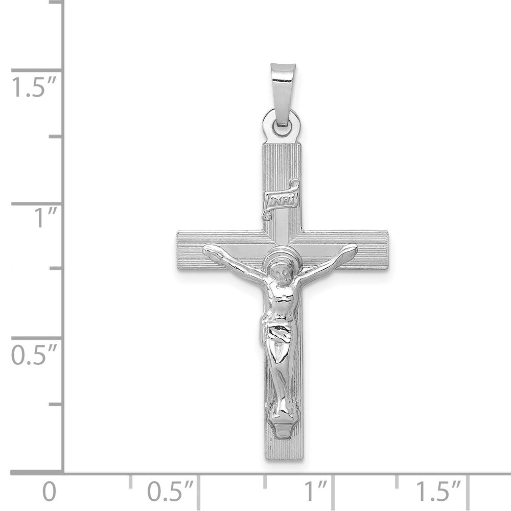14k White Gold 20 mm INRI Crucifix Charm (2.09 grams)